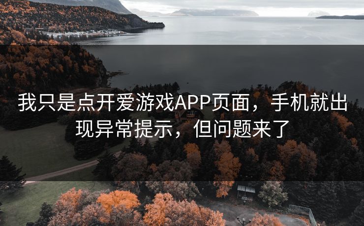 我只是点开爱游戏APP页面，手机就出现异常提示，但问题来了